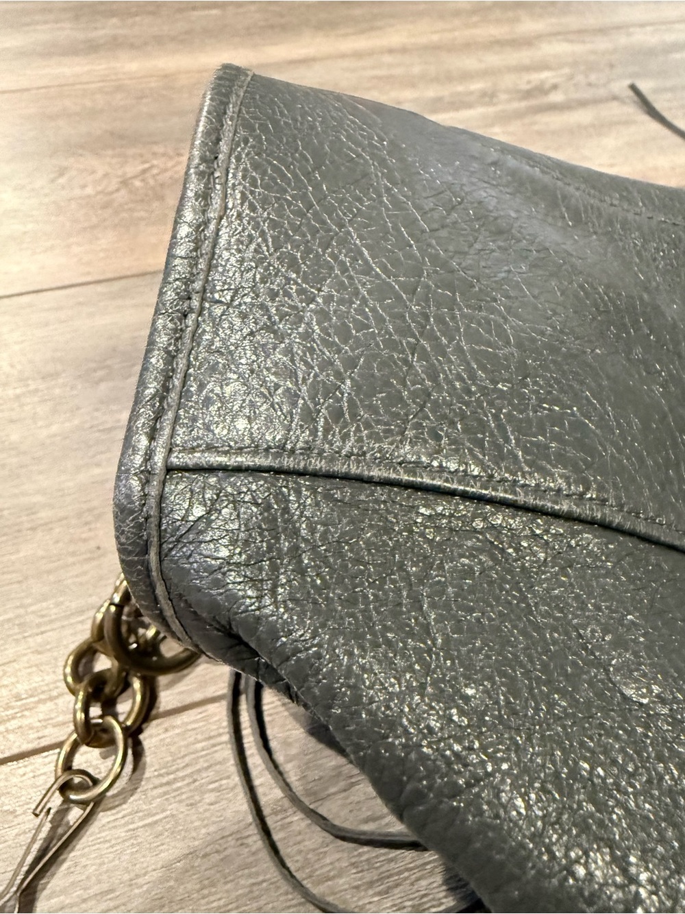 Balenciaga city bag Gray Leather Tote with Chain Strap - Picture 5 of 8